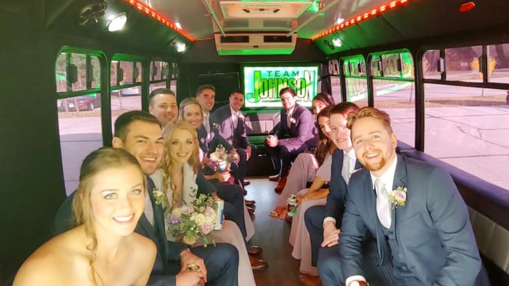 Party Bus 4 Inside with wedding party