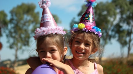Little girls at birthday party