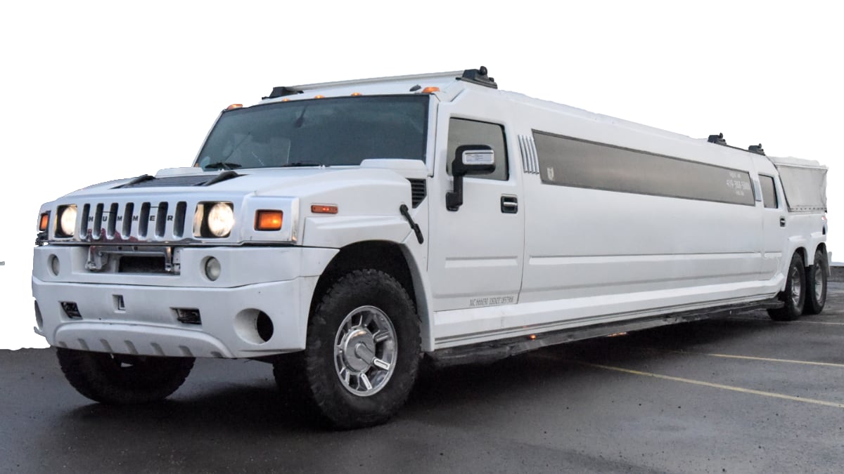 Stretch Hummer 2 (with party deck) side angle